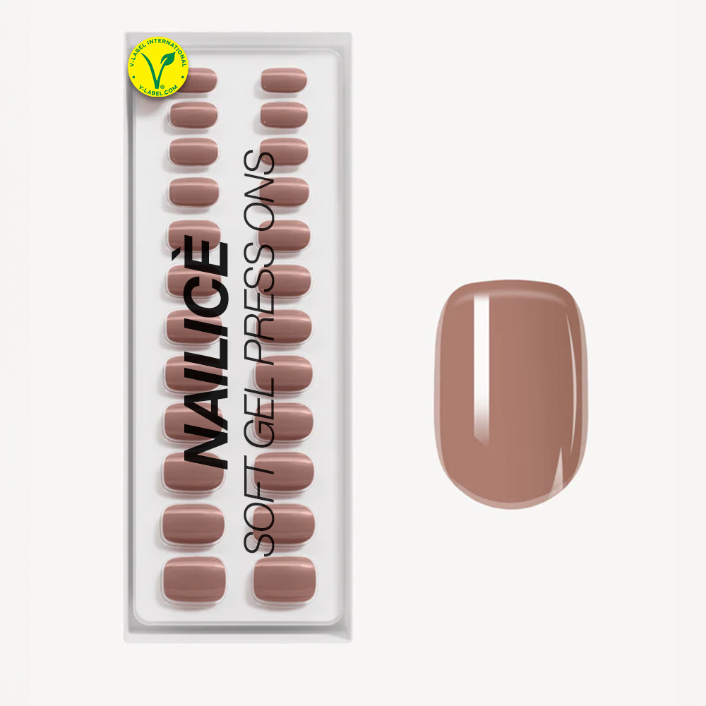 Cappuccino Short Square Soft Gel Press Ons