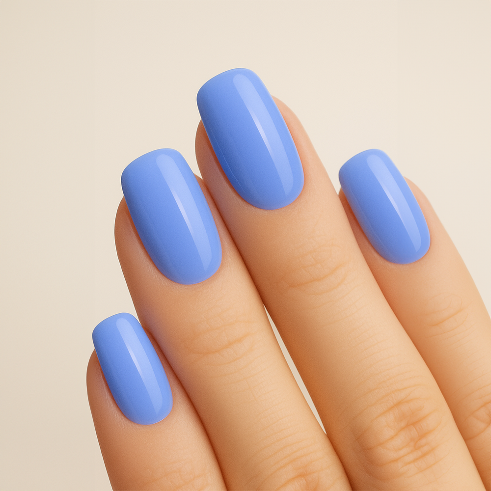 Sky Breeze Short Square Soft Gel Press Ons