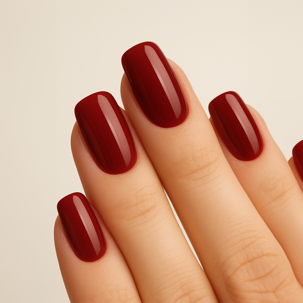 Cherry Red Short Square Soft Gel Press Ons