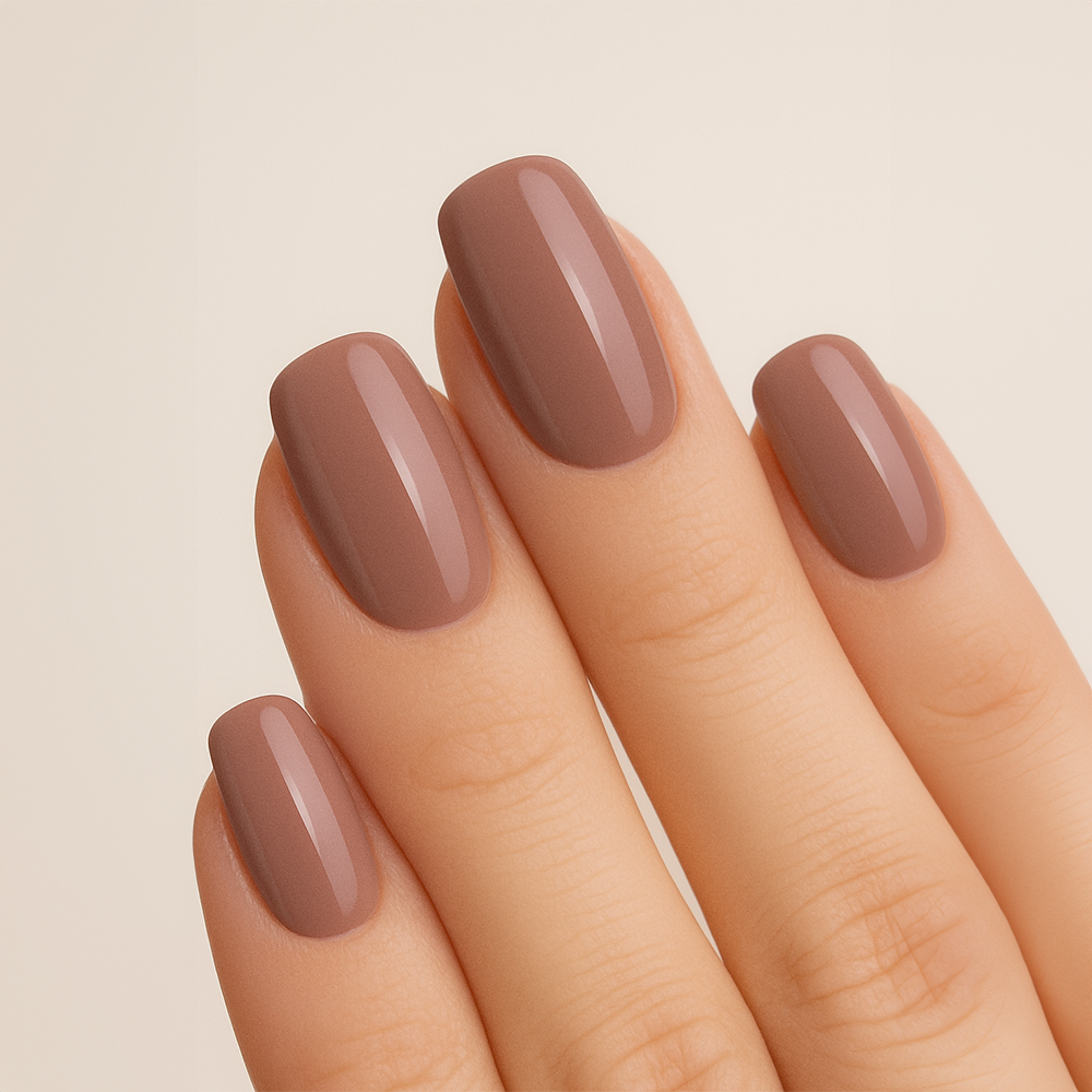 Cappuccino Short Square Soft Gel Press Ons